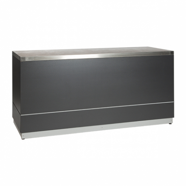 Bar anthracite with stainless steel tabletop-Rental-furniture in Paris-France
