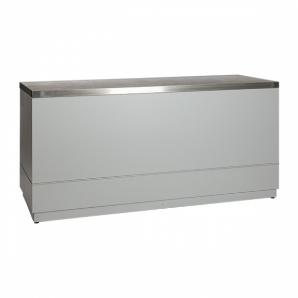 Bar silver grey with stainless steel tabletop-Rental-furniture in Paris-France