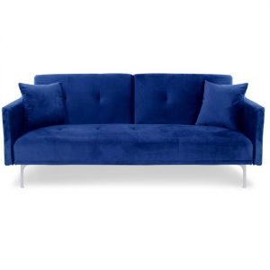 Sofa velours_bleu -Rental-furniture in Paris-France