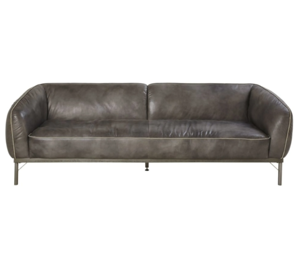 The Loft Sofa -   gray leather - Rental-furniture in Paris-France